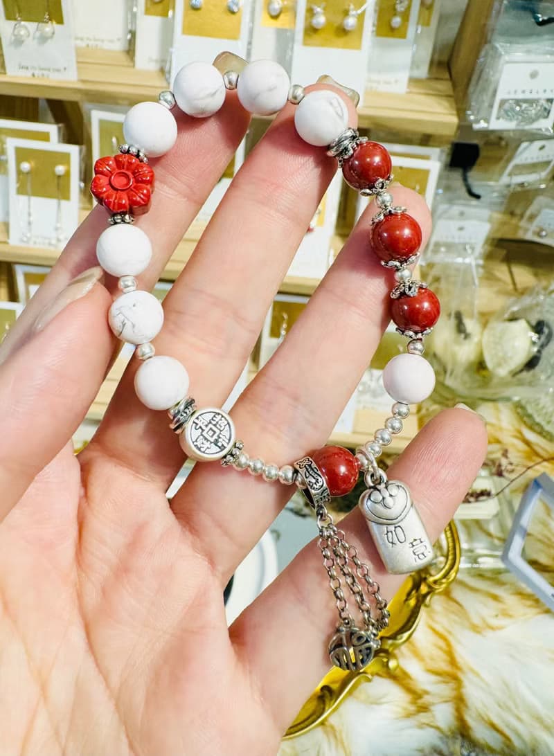 雪白松石帝王硃砂招財平安事事如意獨家設計款擋煞避邪農曆七月