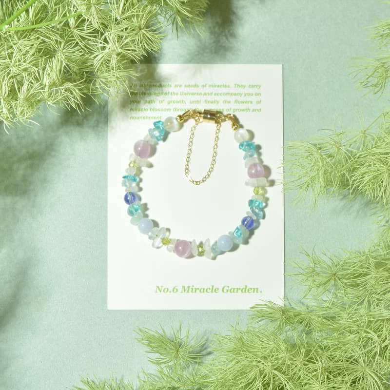 莫內的花園 - 紫鋰輝 藍紋瑪瑙 丹泉石 月光石 天然石手鍊