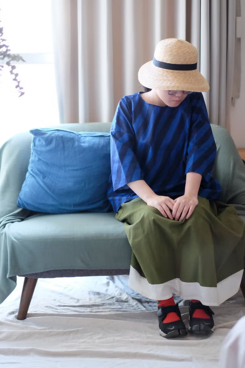 深藍斜紋 四方衣