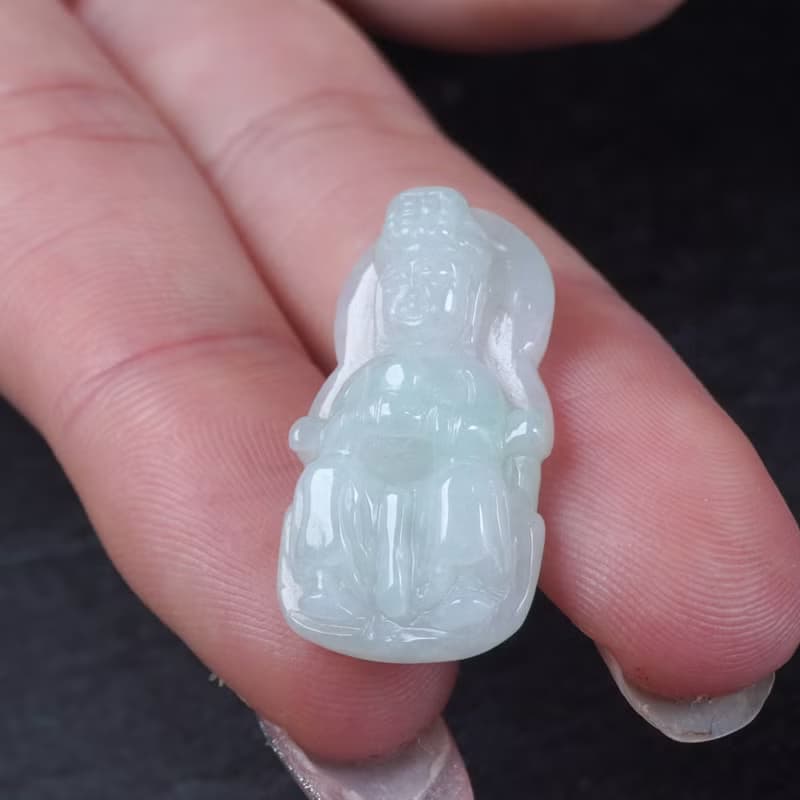冰種翡翠媽祖娘娘項鍊 | 天然緬甸玉翡翠A貨 | 送禮