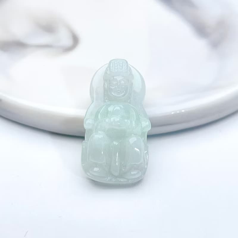 冰種翡翠媽祖娘娘項鍊 | 天然緬甸玉翡翠A貨 | 送禮
