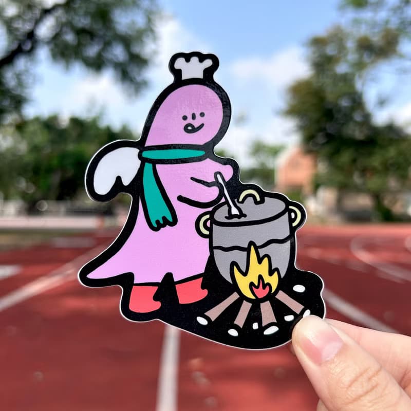 恐龍煮粥 | 防水防撞貼紙、行李箱貼紙 | 原創插畫