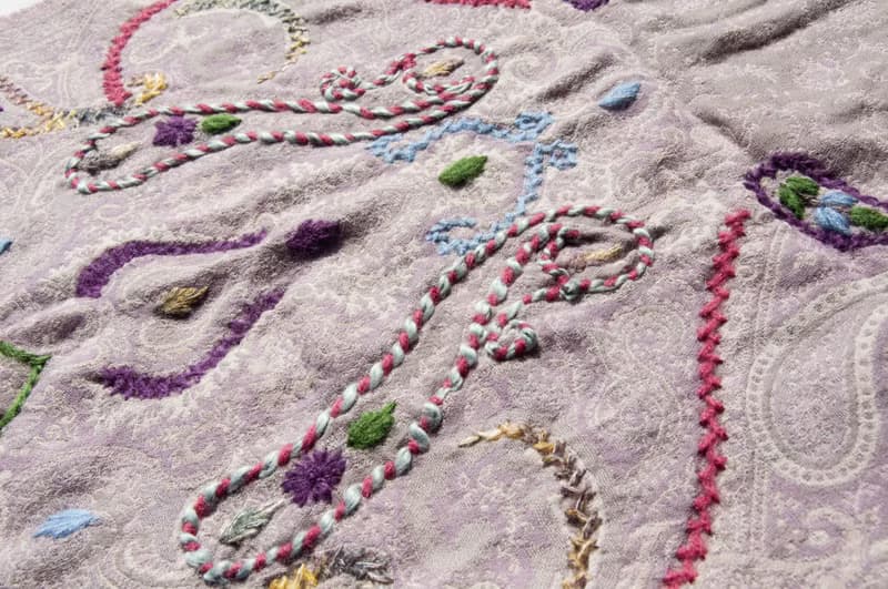 喀什米爾Cashmere/水煮羊毛披肩/針織圍巾/刺繡圍巾/羊絨披巾-花