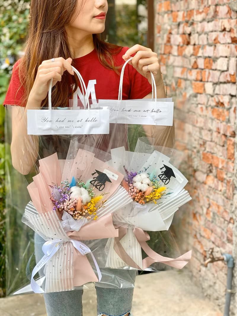 畢業花束 \彩虹滿天星\棉花花束 乾燥花束 畢業快樂