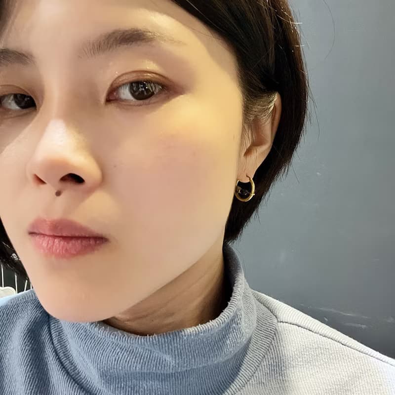 靜謐天然石_黃銅耳環_小圓石(不可改夾)
