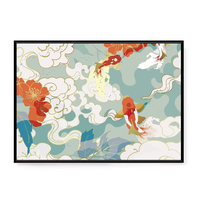 錦鯉 • 東巡 - 錦鯉/過年掛畫/臥室掛畫/日式掛畫/插圖/東巡