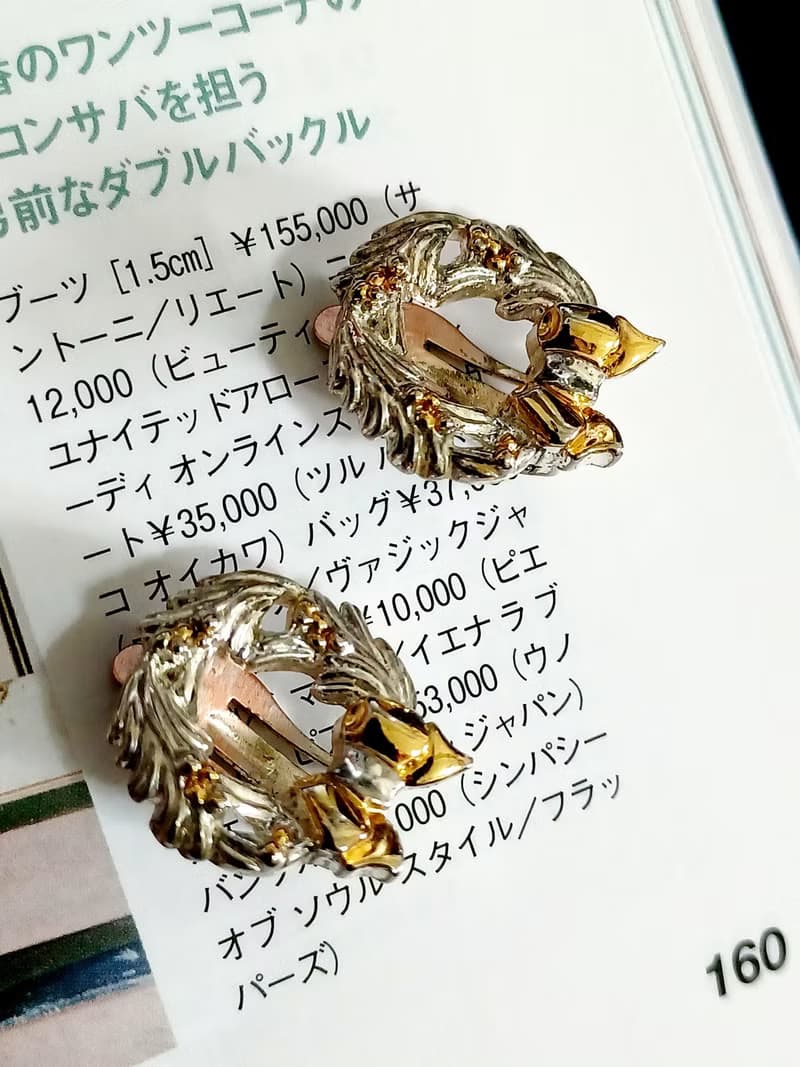 vintage jewelry  典雅精緻銀色花環 夾式耳環