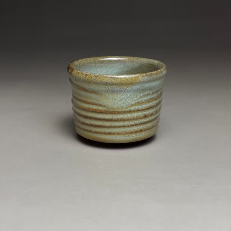 灰綠釉陶茶杯 55ml