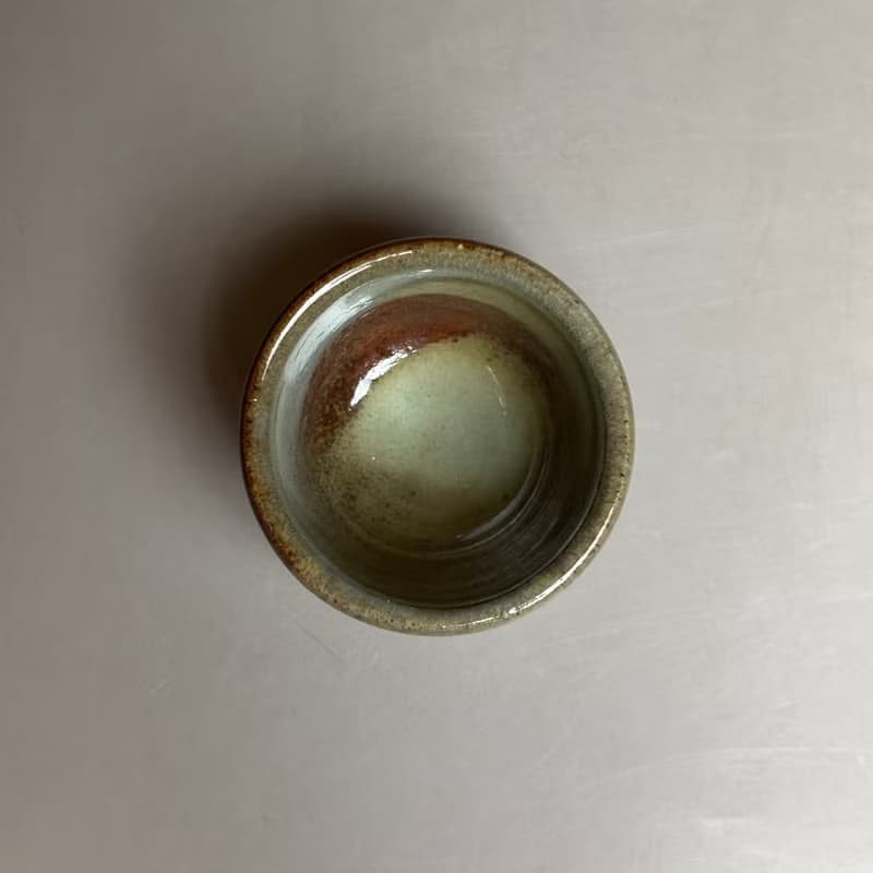 灰綠釉陶茶杯 55ml