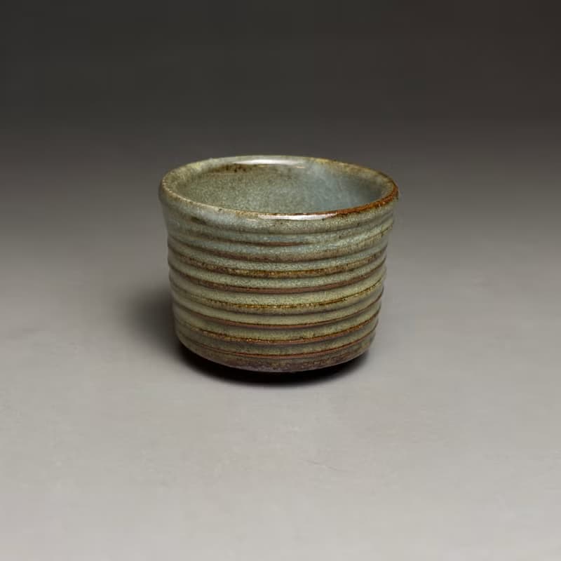 灰綠釉陶茶杯 55ml