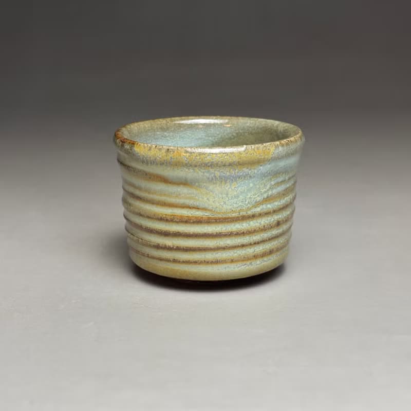 灰綠釉陶茶杯 55ml