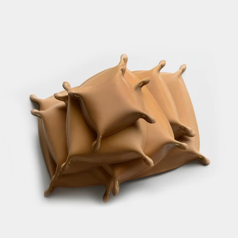 【環肥燕瘦的管家】棕色原色牛皮置物盤 皮革置物盒 托盤 TRAY
