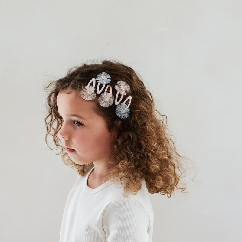 英國Mimi & Lula_AW25_夢幻王國_蕾絲花朵迷你滴答夾5入