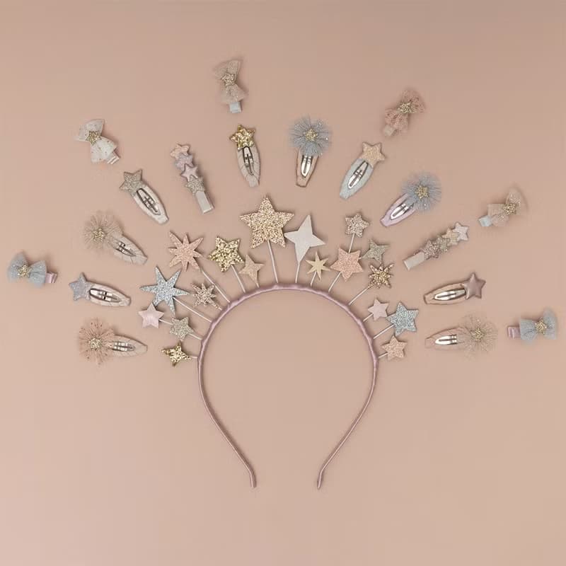 英國Mimi & Lula_AW25_夢幻王國_蕾絲花朵迷你滴答夾5入