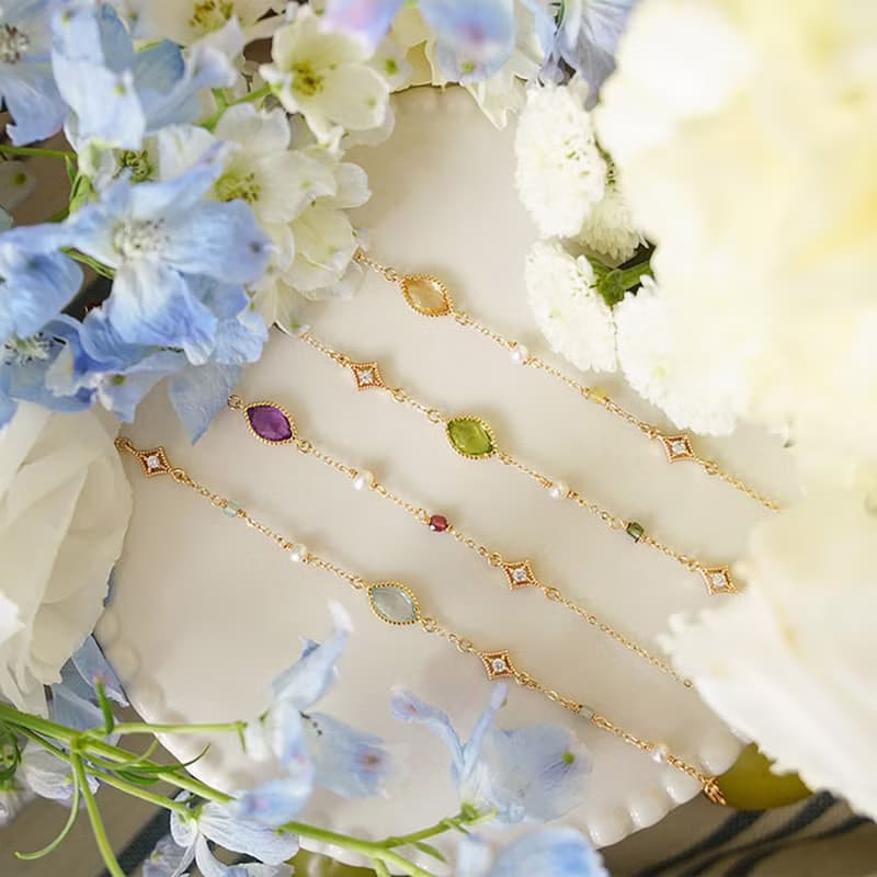 友情 x 托帕石 珍珠 磷灰石【公主的假日野餐。CINDERELLA】手鍊