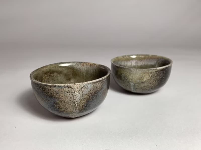 古玉- 柴燒古玉色小茶杯組