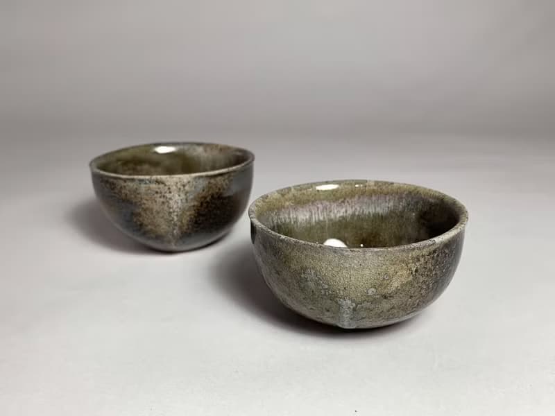古玉- 柴燒古玉色小茶杯組