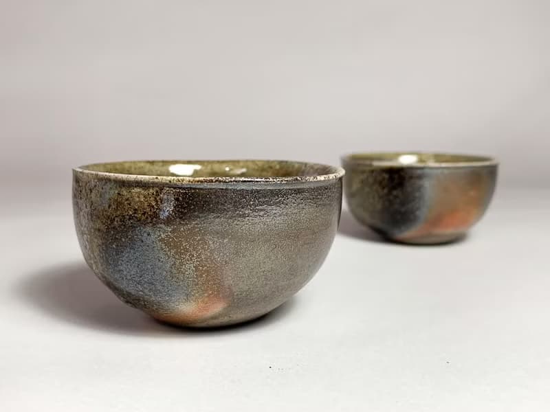 古玉- 柴燒古玉色小茶杯組