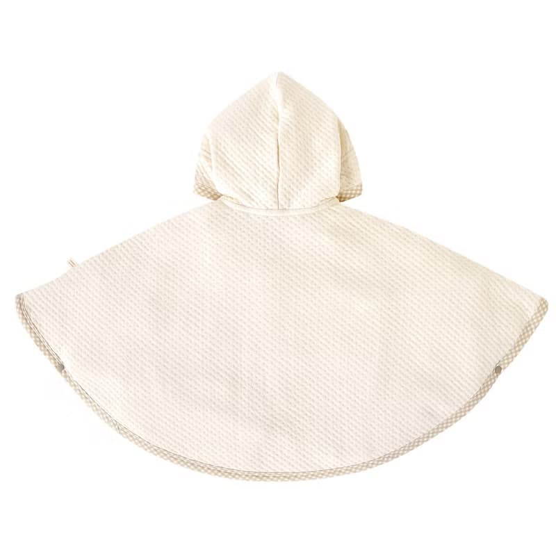 【SISSO有機棉】菇菇熊二重織空氣棉披風