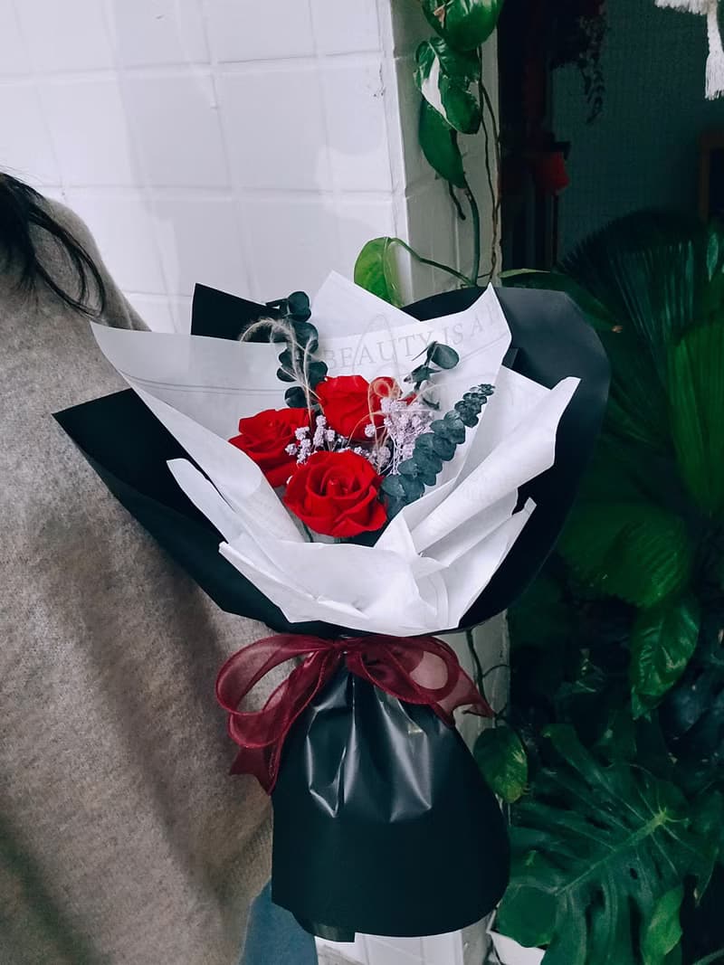 永生玫瑰花束 情人節 紅玫瑰