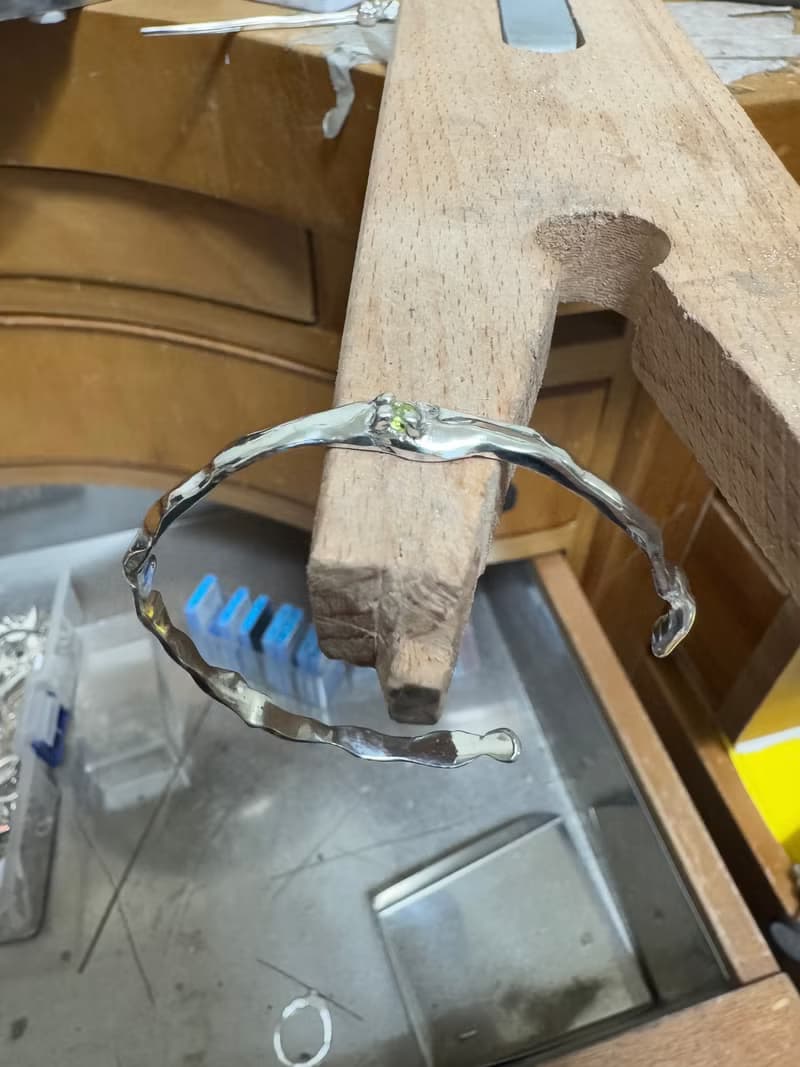 純銀淺綠色鑽手鍊