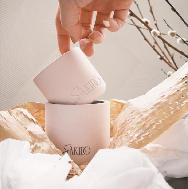 Sakido 花香調 溫感香氛蠟燭 堅毅玫瑰 / 煙灰粉