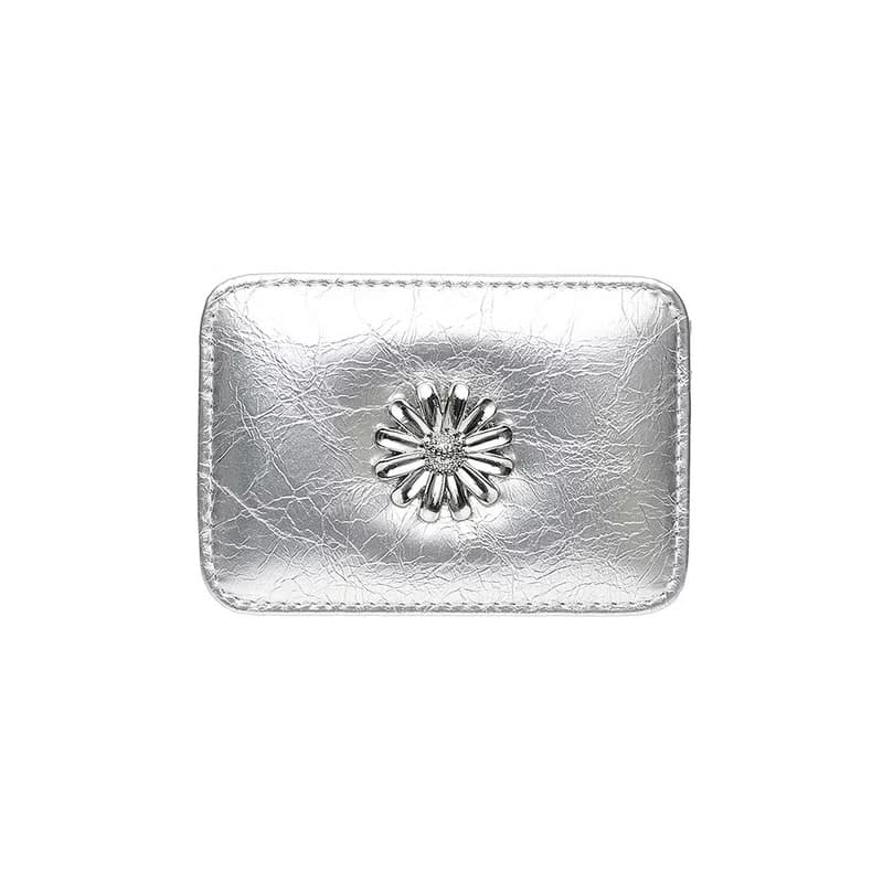 Daisy Slim Mini Transportation Card Wallet Silver
