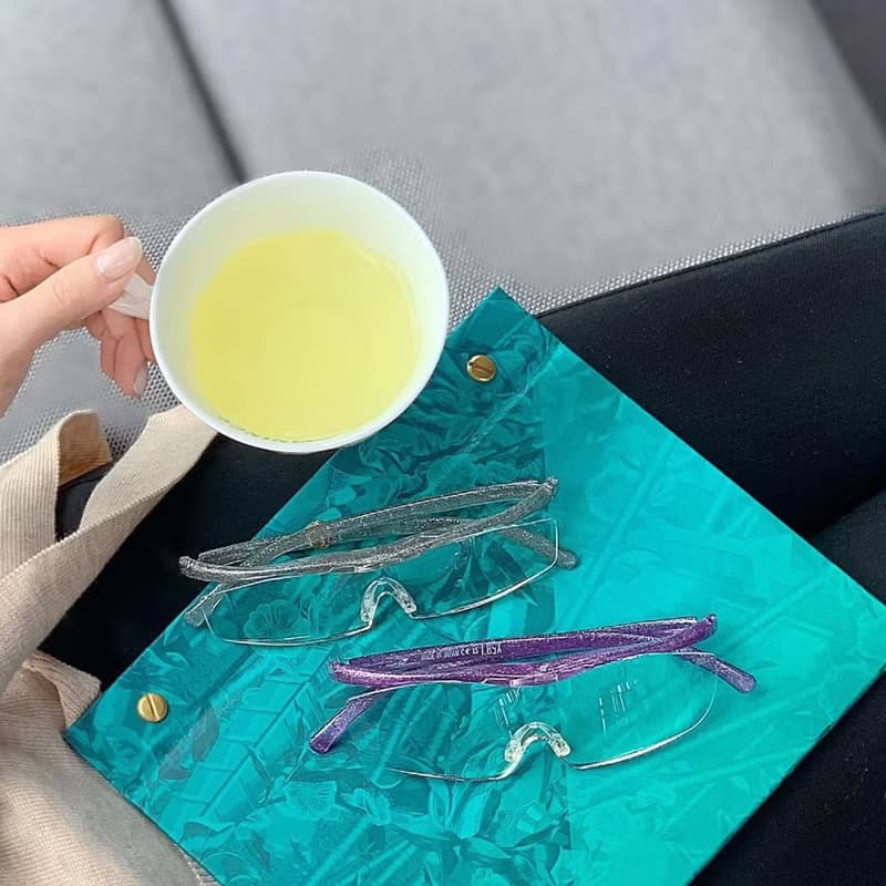 織布縫紉幫手 日本Hazuki眼鏡式放大鏡1.32倍-大鏡片(亮紫) 聖誕