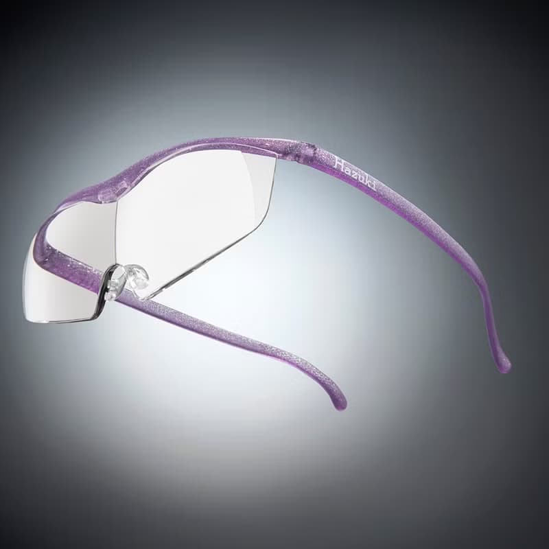 織布縫紉幫手 日本Hazuki眼鏡式放大鏡1.32倍-大鏡片(亮紫) 聖誕