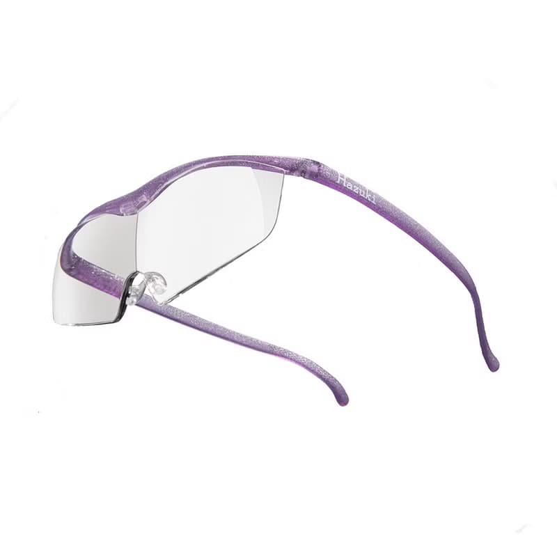 織布縫紉幫手 日本Hazuki眼鏡式放大鏡1.32倍-大鏡片(亮紫) 聖誕