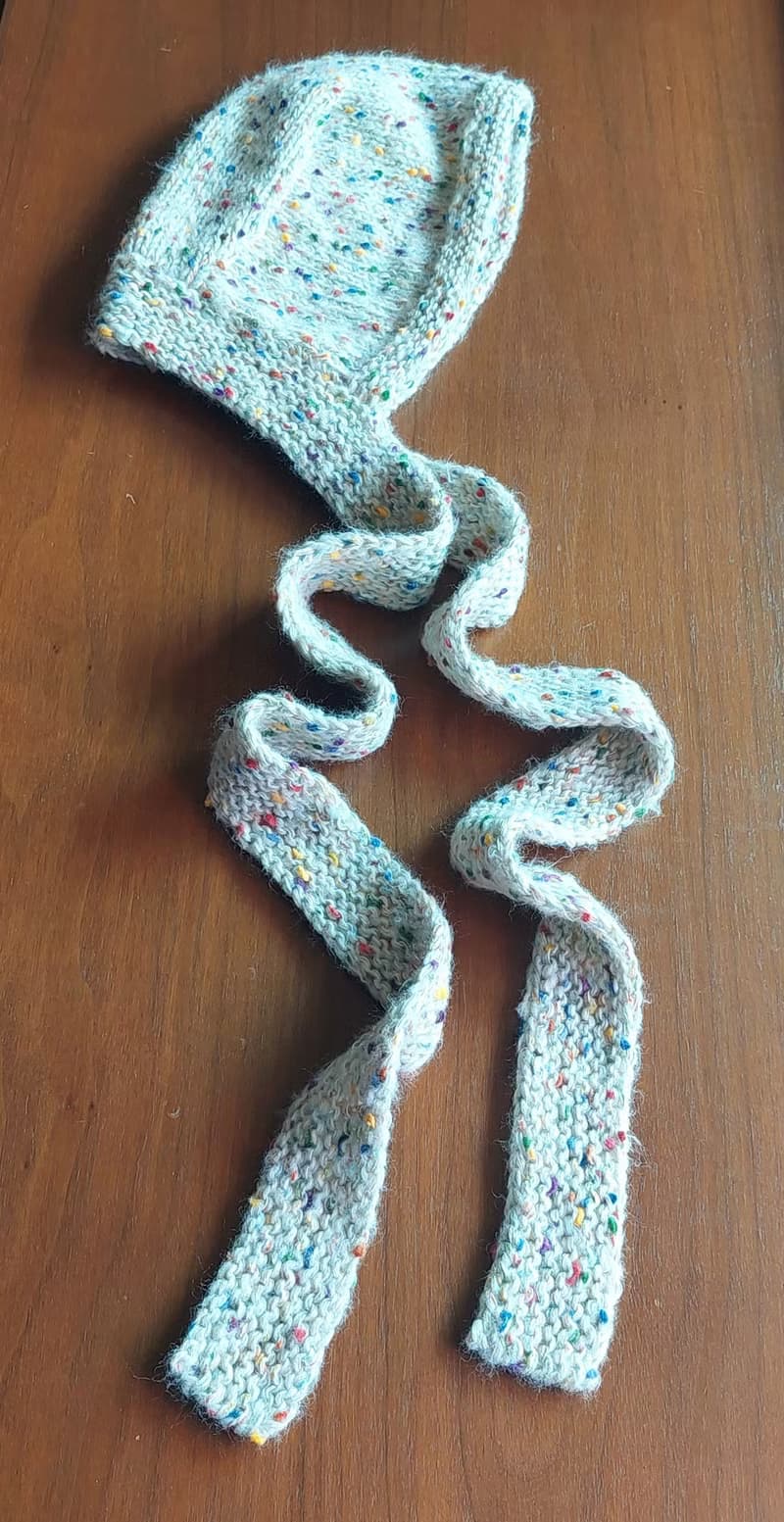 米白色底搭配彩色點點  巴拉克拉法帽 也可當圍巾