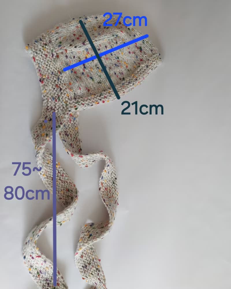 米白色底搭配彩色點點  巴拉克拉法帽 也可當圍巾