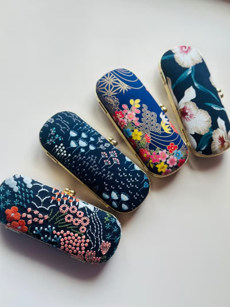 日本燙金櫻花眼鏡盒/筆盒/首飾盒