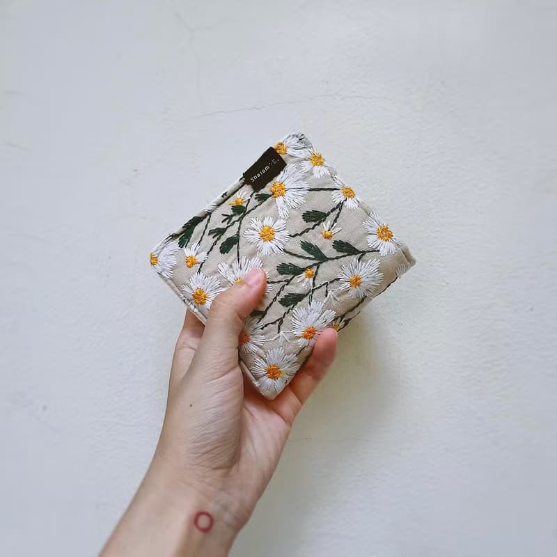 *小雛菊系列(手作布短夾)短夾/皮夾/皮包/錢包