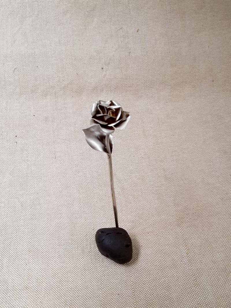 玫瑰花葉/古銀髮簪/情人節禮物