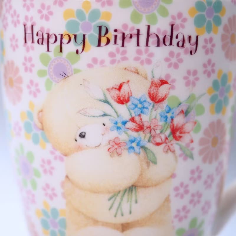 花朵粉彩色馬克杯-祝你生日快樂【Hallmark-ForeverFriends禮品】