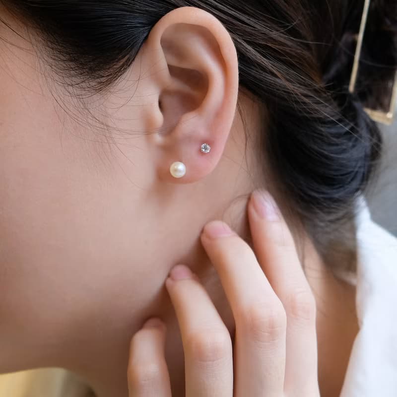 14 K金 小金珠耳針 3mm 4mm 養耳洞 Au585 耳環 耳骨