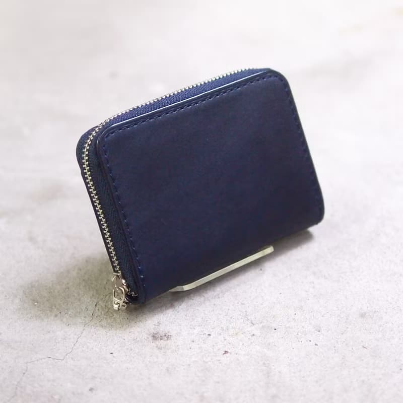 日本手工藍染 經典牛皮卡片零錢包 Made by Baggy Port Japan