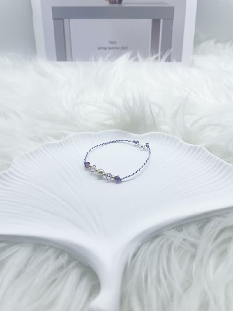 【夢幻紫色】Swarovski 施華洛世奇水晶手繩 日本貴和珍珠
