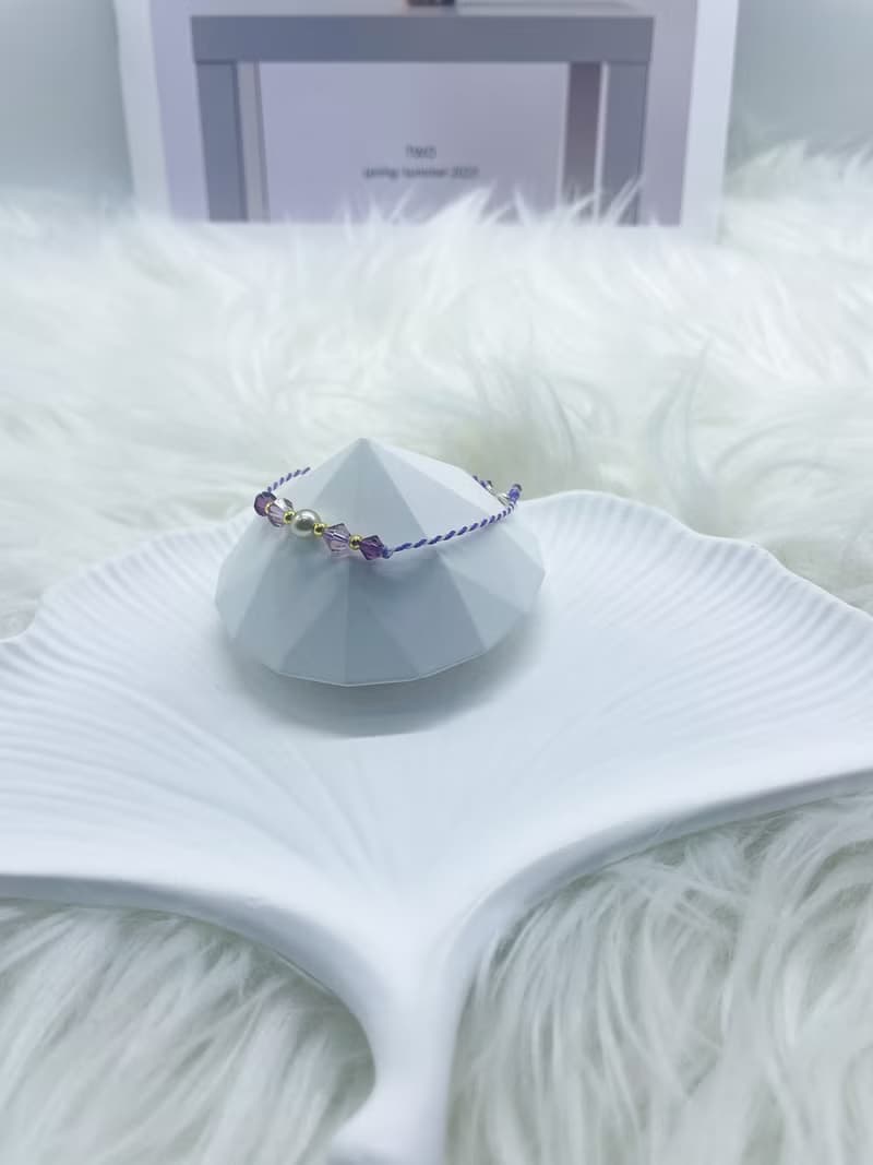 【夢幻紫色】Swarovski 施華洛世奇水晶手繩 日本貴和珍珠