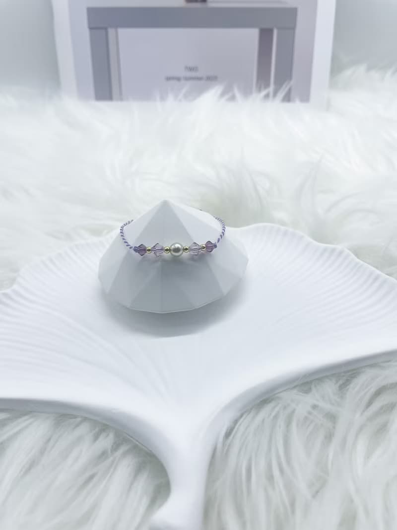 【夢幻紫色】Swarovski 施華洛世奇水晶手繩 日本貴和珍珠