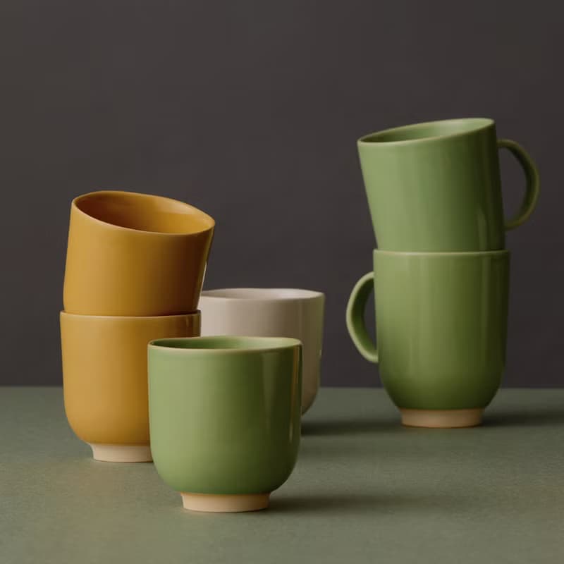 KOGA 許家陶器品 陶質六角質感水杯 (丹青)