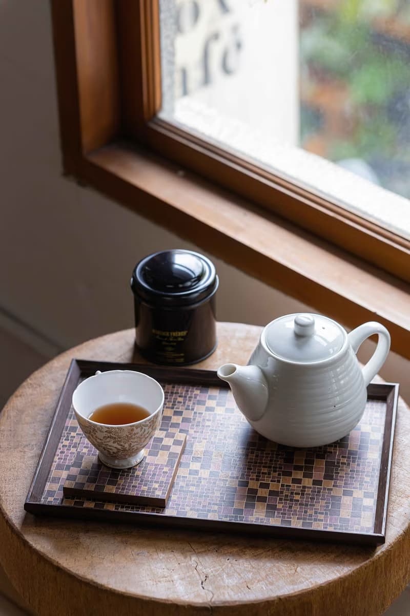 老磁磚記憶  馬賽克  大  茶盤/托盤/咖啡盤--黑紫色系