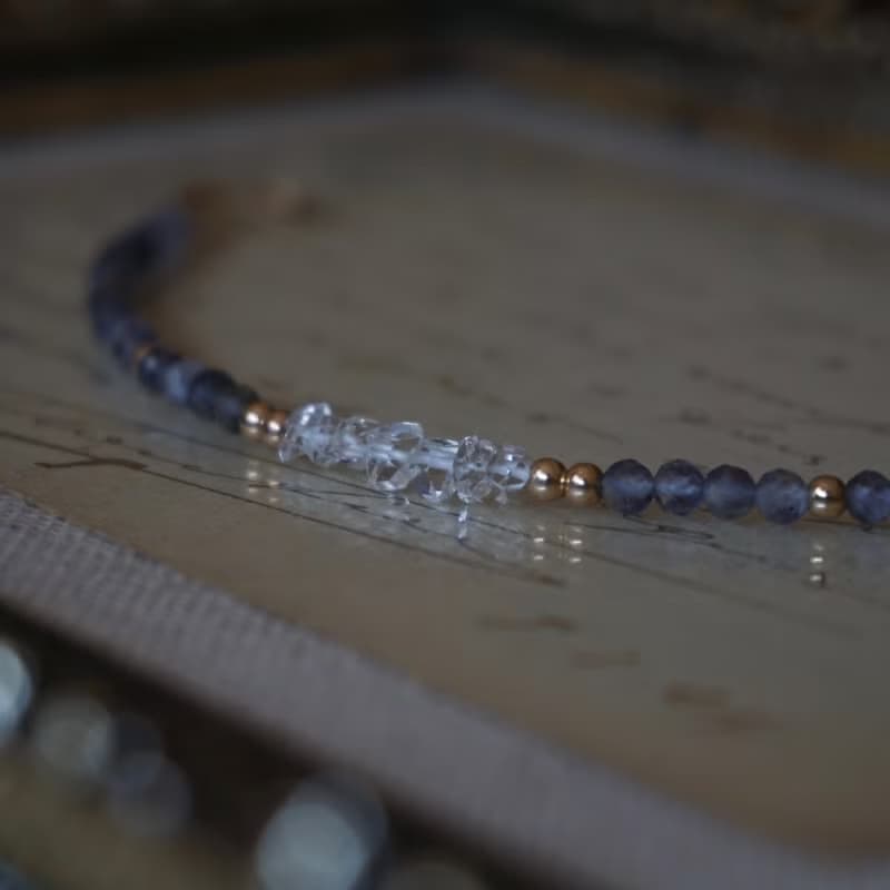 ll 夜空之星 ll 赫基蒙 菫青石 美國14kgf包金手鍊