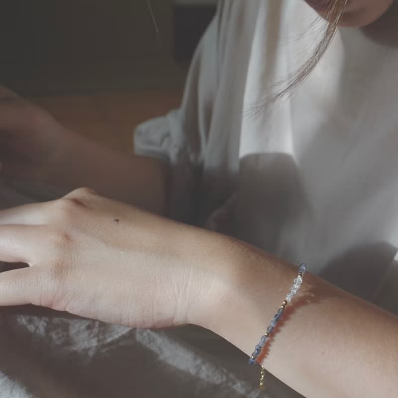 ll 夜空之星 ll 赫基蒙 菫青石 美國14kgf包金手鍊