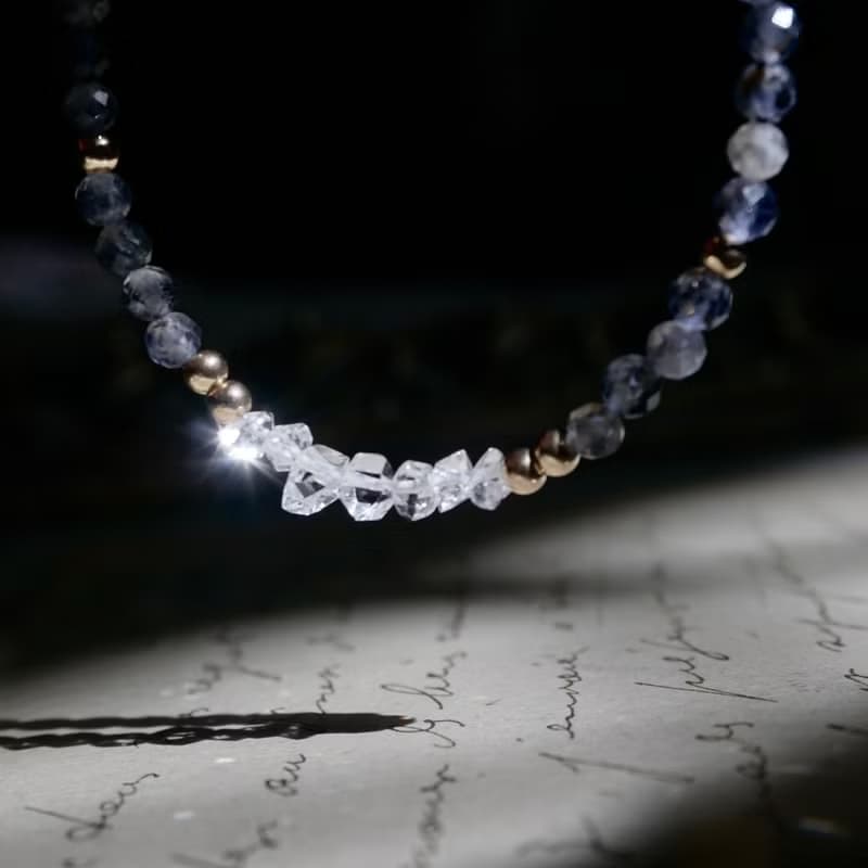 ll 夜空之星 ll 赫基蒙 菫青石 美國14kgf包金手鍊