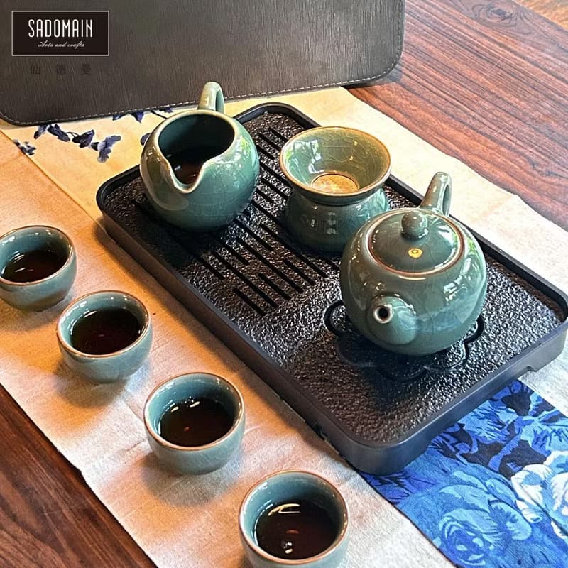 SADOMAIN 仙德曼-哥窯醇厚茶具旅組9件組-附收納提盒