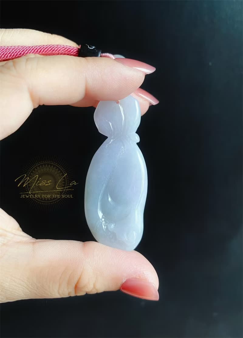 天然緬甸玉翡翠 質地細膩 淡紫錢袋 水頭好 招財 守財 項鍊 禮物