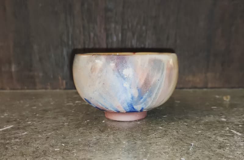 彩虹志野釉手作杯-鶯歌陶藝家李玟叡