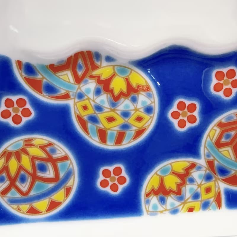 【九谷燒】青郊窯富士山造型盤-手毬